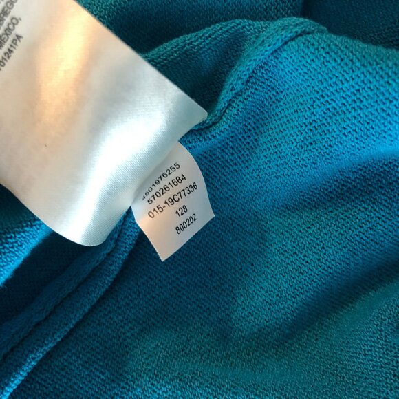 Chicos Turquoise Open Front Stitch-Detail Cardigan 3/4 Sleeve Size 0 (US Size S) - Picture 6 of 6